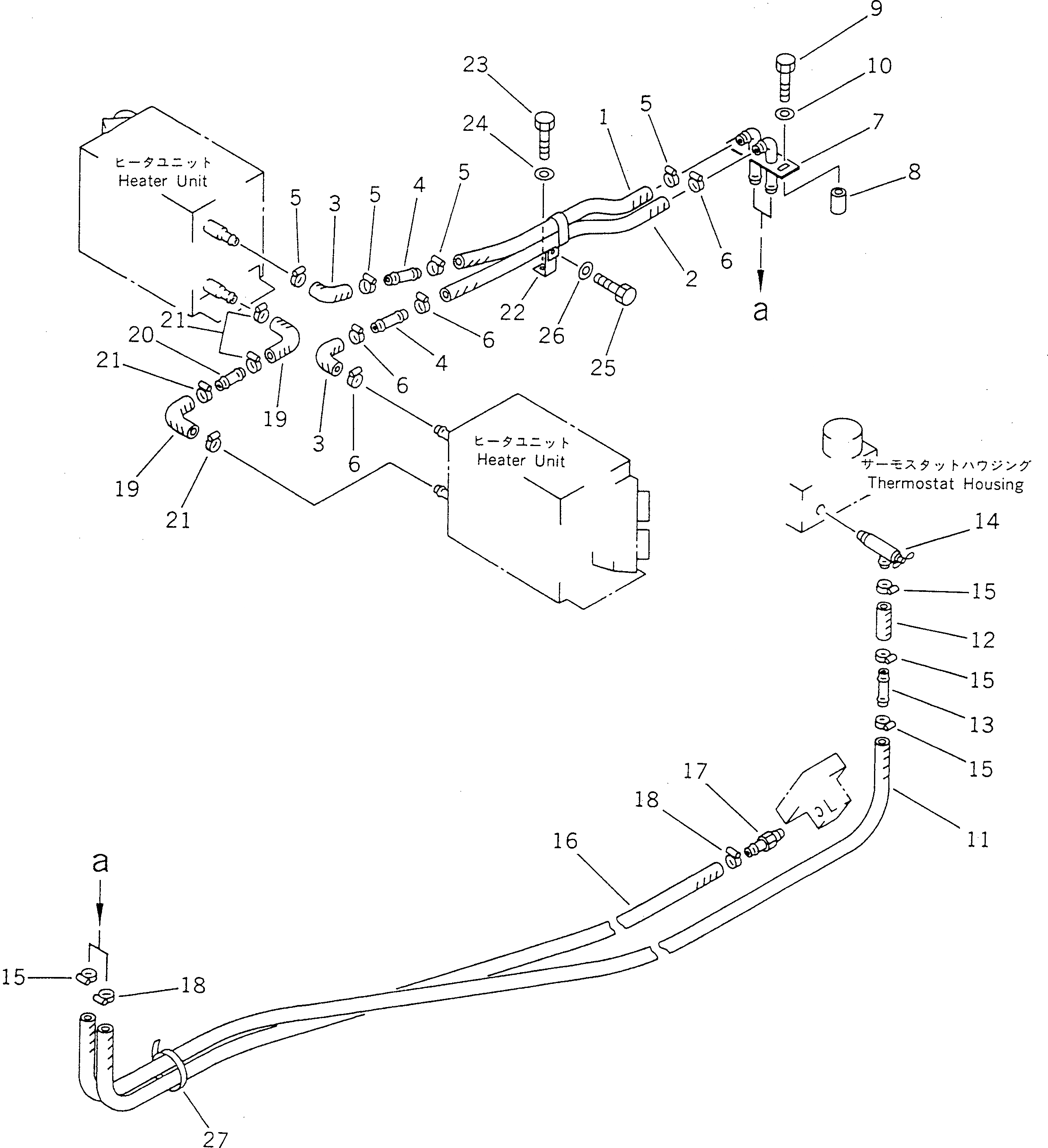 Схема запчастей Komatsu GD705A-4 - ОБОГРЕВАТЕЛЬ. (/) (ДЛЯ РОССИЯ №97-)(№97-) РАМА И ЧАСТИ КОРПУСА