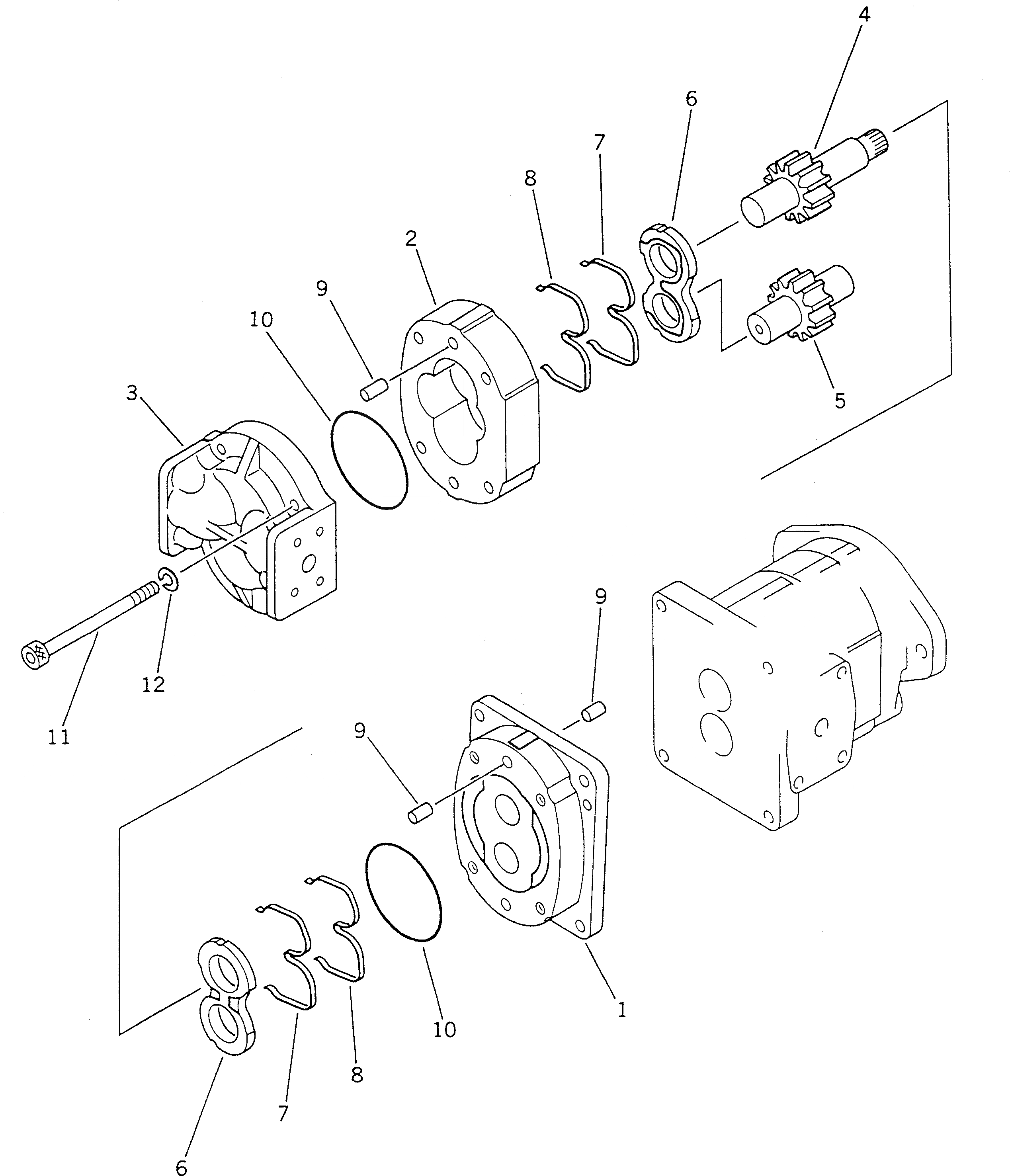 Схема запчастей Komatsu GD705A-4 - ГИДРАВЛ СДВОЕНН. НАСОС (/) ГИДРАВЛИКА