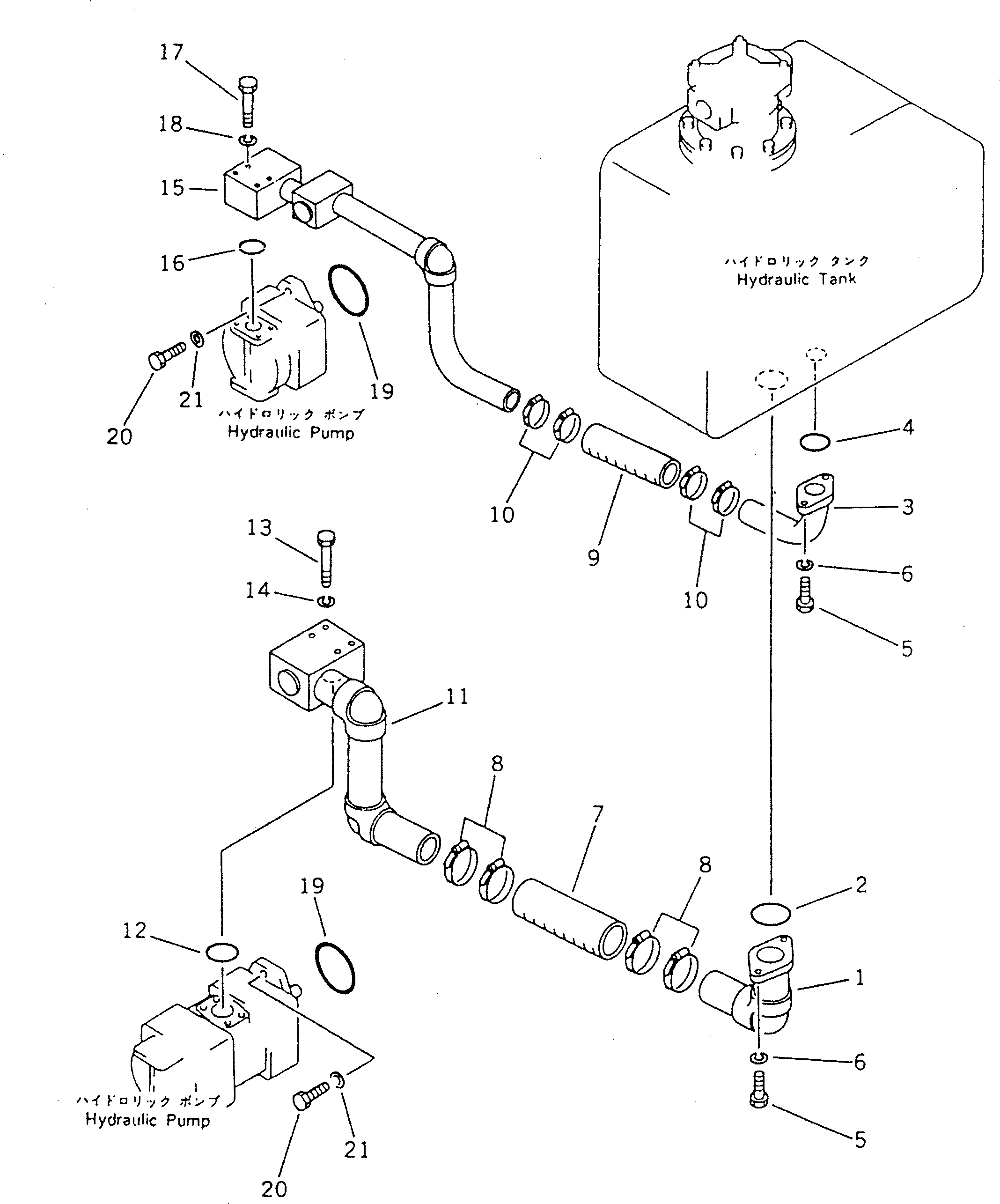 Схема запчастей Komatsu GD705A-4 - ГИДРОЛИНИЯ (ГИДР. БАК. TO НАСОС) ГИДРАВЛИКА