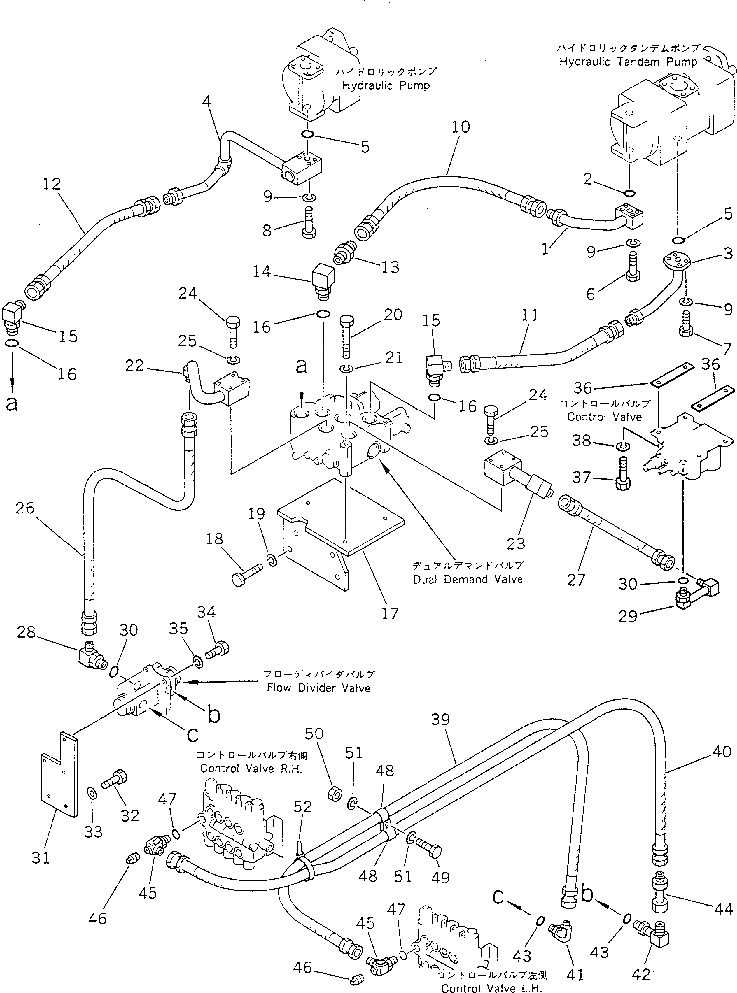Схема запчастей Komatsu GD705A-4 - ГИДРОЛИНИЯ (ИЗ НАСОСА В КЛАПАН) (/) ГИДРАВЛИКА