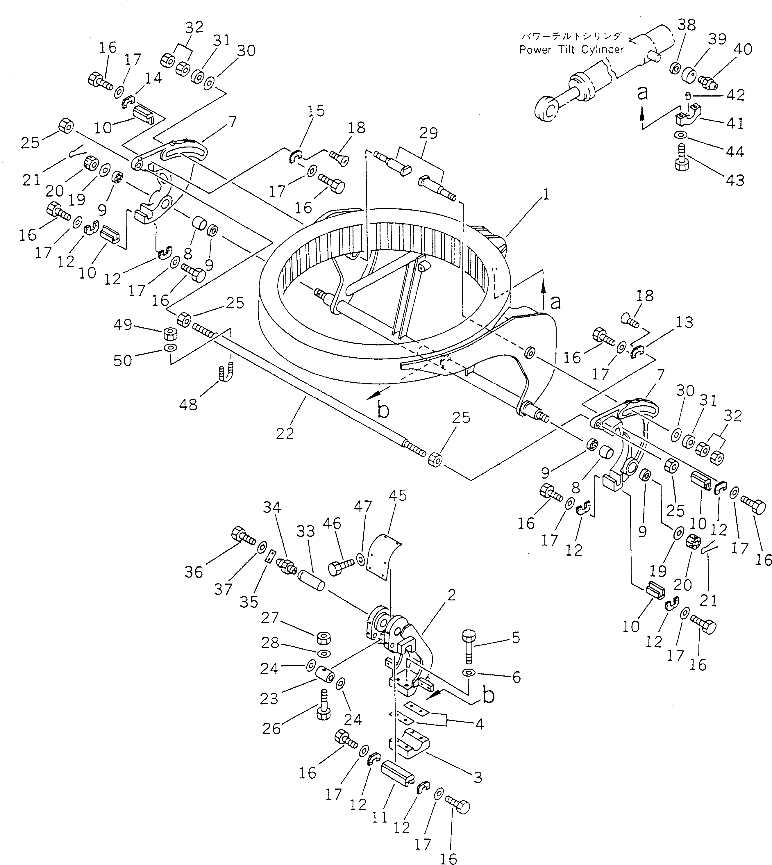 Схема запчастей Komatsu GD705A-4 - КОЛЬЦЕВ. СУППОРТ (ДЛЯ РОССИЯ №97-)(№97-) РАБОЧЕЕ ОБОРУДОВАНИЕ