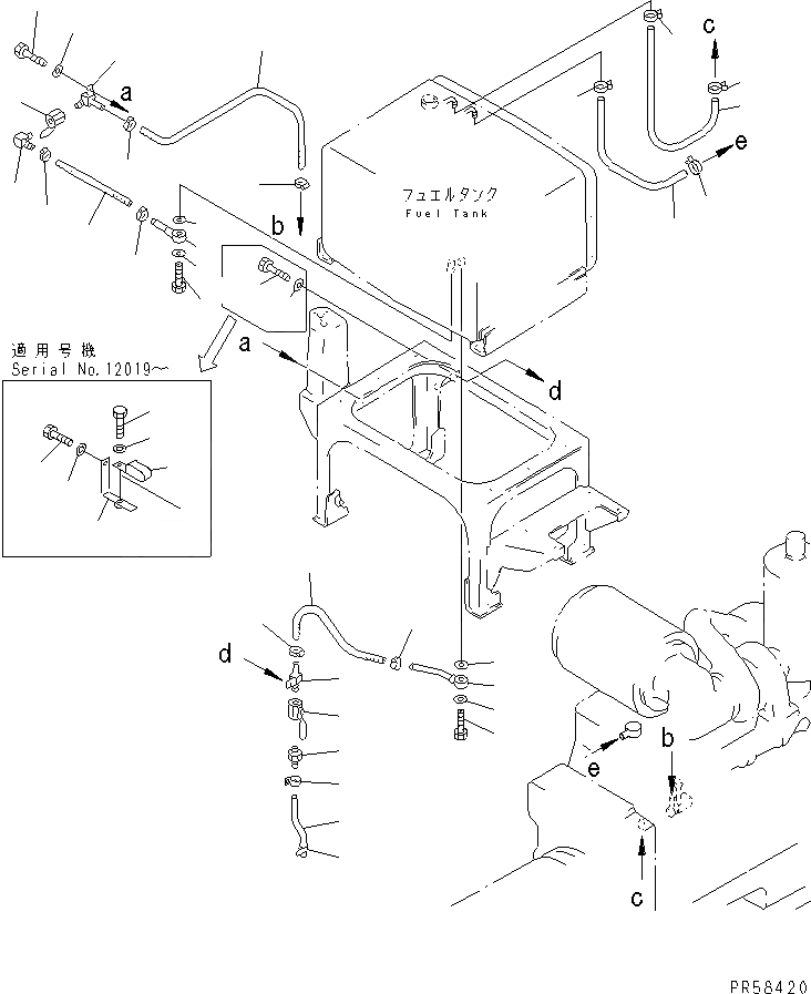 Схема запчастей Komatsu GD705A-4A - ТОПЛИВОПРОВОД.(№-) КОМПОНЕНТЫ ДВИГАТЕЛЯ И ЭЛЕКТРИКА