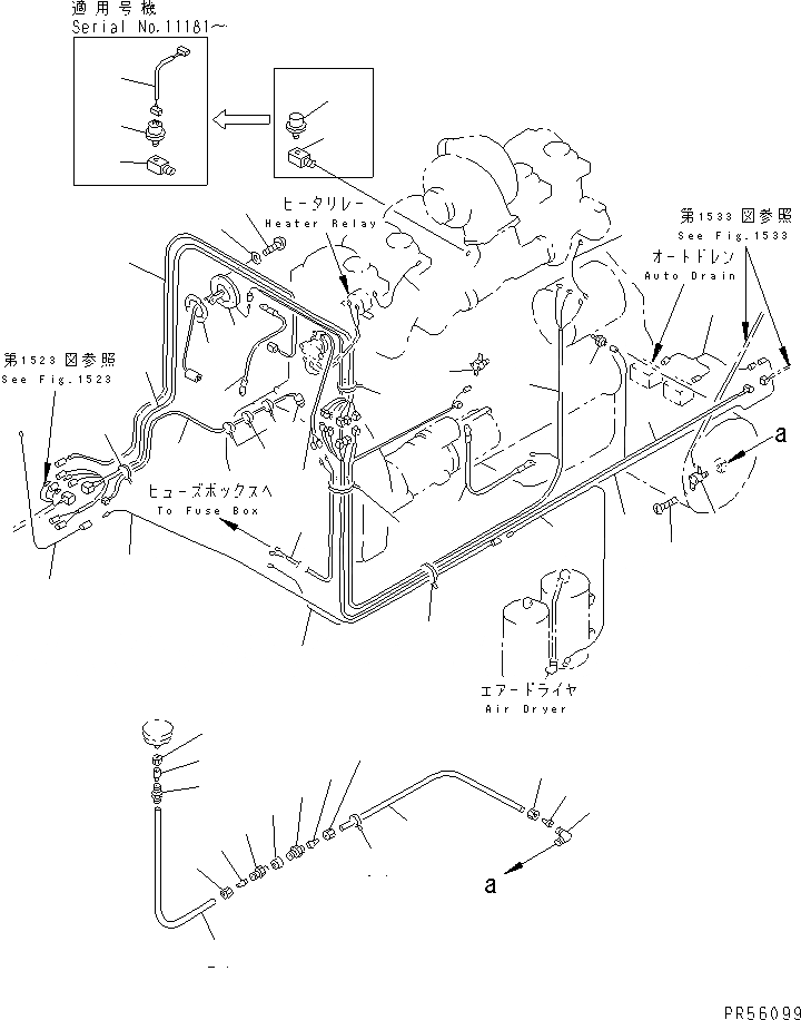 Схема запчастей Komatsu GD705A-4A - ЭЛЕКТРИКА (СНЕГОУБОРОЧН. СПЕЦ-Я.) (ЛИНИЯ ДВИГАТЕЛЯ)(№-) КОМПОНЕНТЫ ДВИГАТЕЛЯ И ЭЛЕКТРИКА