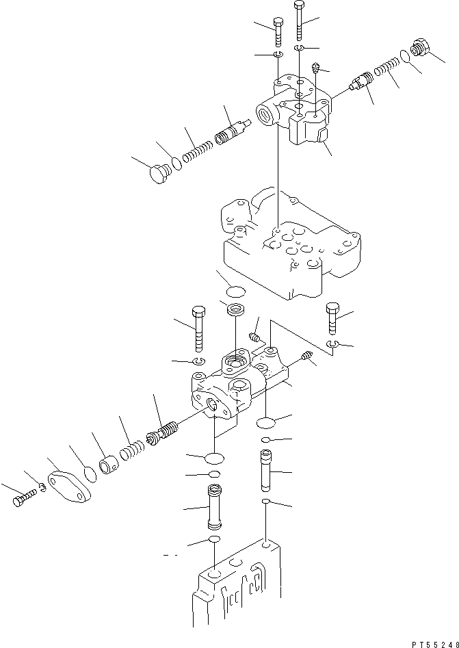 Схема запчастей Komatsu GD705A-4A - ТРАНСМИССИЯ (УПРАВЛЯЮЩ. КЛАПАН) (/) СИЛОВАЯ ПЕРЕДАЧА