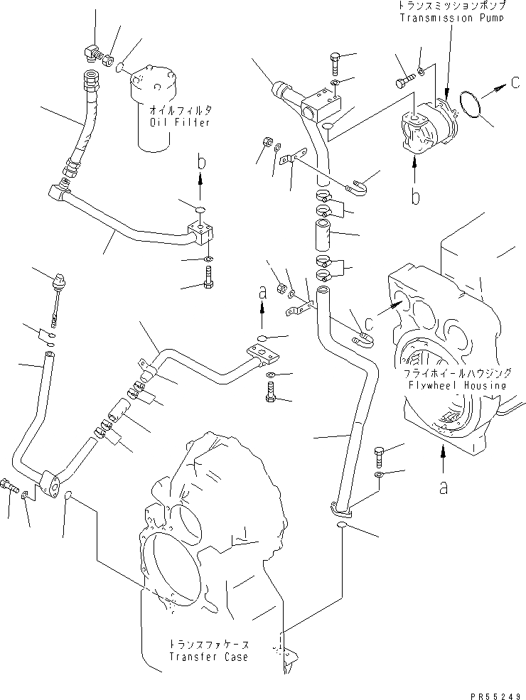 Схема запчастей Komatsu GD705A-4A - ГИДРОЛИНИЯ ТРАНСМИССИИ (/) СИЛОВАЯ ПЕРЕДАЧА