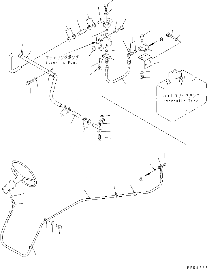 Схема запчастей Komatsu GD705A-4A - ГИДРАВЛИКА РУЛ. УПРАВЛЕНИЯ (СПЕЦ-Я С АВТОМ. ТРАНСМИССИЕЙ) (/)(№8-) СИЛОВАЯ ПЕРЕДАЧА