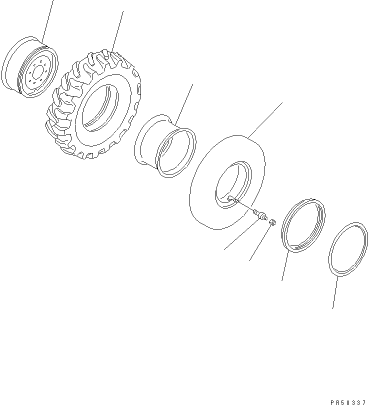 Схема запчастей Komatsu GD705A-4A - КОЛЕСА И КАМЕРН. ШИНЫ (С ПОВОРОТН. ОТВАЛОМ Д/СНЕГА)(№-) КОЛЕСА