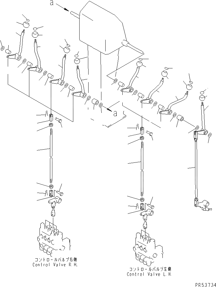 Схема запчастей Komatsu GD705A-4A - РЫЧАГ УПРАВЛ-Я (/)(№-) СИСТЕМАУПРАВЛЕНИЯ ПОВОРОТОМ