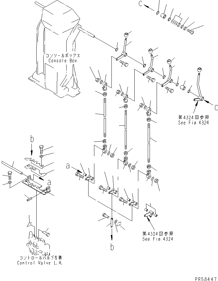 Схема запчастей Komatsu GD705A-4A - РЫЧАГ УПРАВЛ-Я¤ ЛЕВ. (СПЕЦ-Я С АВТОМ. ТРАНСМИССИЕЙ)(№8-) СИСТЕМАУПРАВЛЕНИЯ ПОВОРОТОМ
