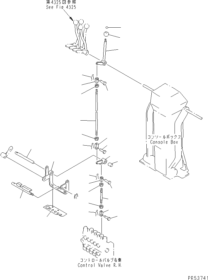 Схема запчастей Komatsu GD705A-4A - РЫЧАГ УПРАВЛ-Я¤ ПРАВ. (ДЛЯ УСИЛ. СНЕГООЧИСТ. СИСТМЫ)(№-) СИСТЕМАУПРАВЛЕНИЯ ПОВОРОТОМ