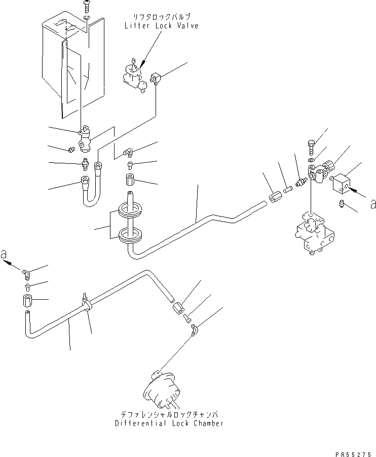 Схема запчастей Komatsu GD705A-4A - ШЛАНГИ УПРАВЛЕНИЯ бЛОКИР. ДИФФЕРЕНЦИАЛА(№-7) СИСТЕМАУПРАВЛЕНИЯ ПОВОРОТОМ