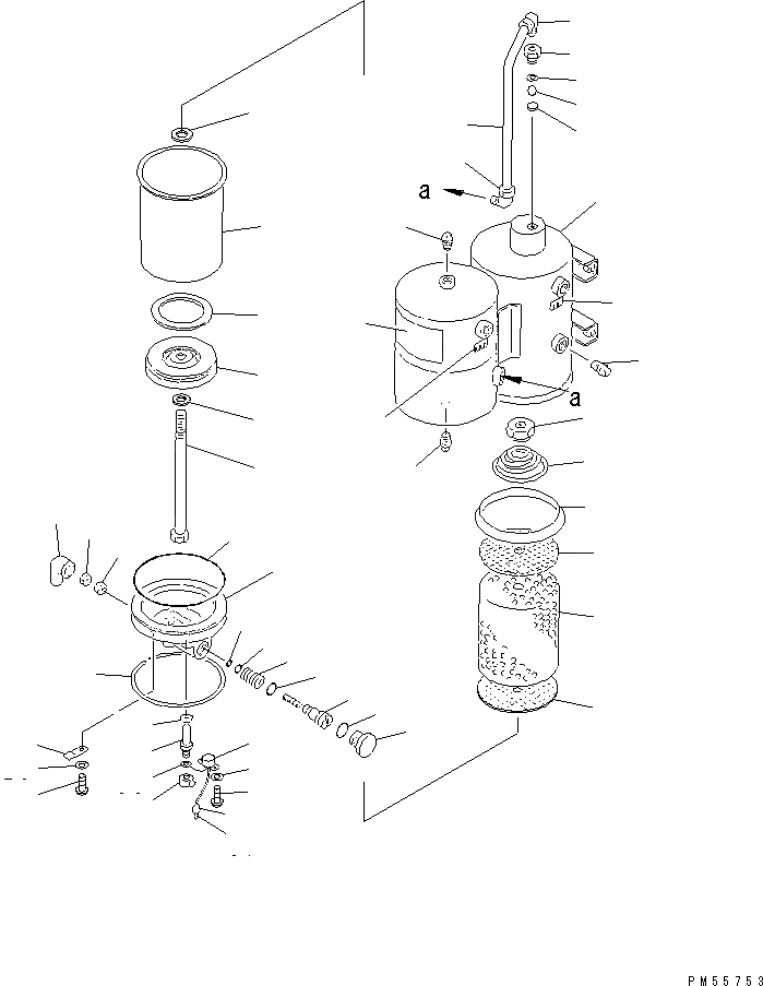 Схема запчастей Komatsu GD705A-4A - ВОЗД. ВЛАГООТДЕЛИТЕЛЬ(№-8) СИСТЕМАУПРАВЛЕНИЯ ПОВОРОТОМ