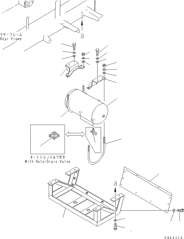 Схема запчастей Komatsu GD705A-4A - ВОЗД. БАЛЛОН И ЭЛЕМЕНТЫ КРЕПЛЕНИЯ(№-8) СИСТЕМАУПРАВЛЕНИЯ ПОВОРОТОМ