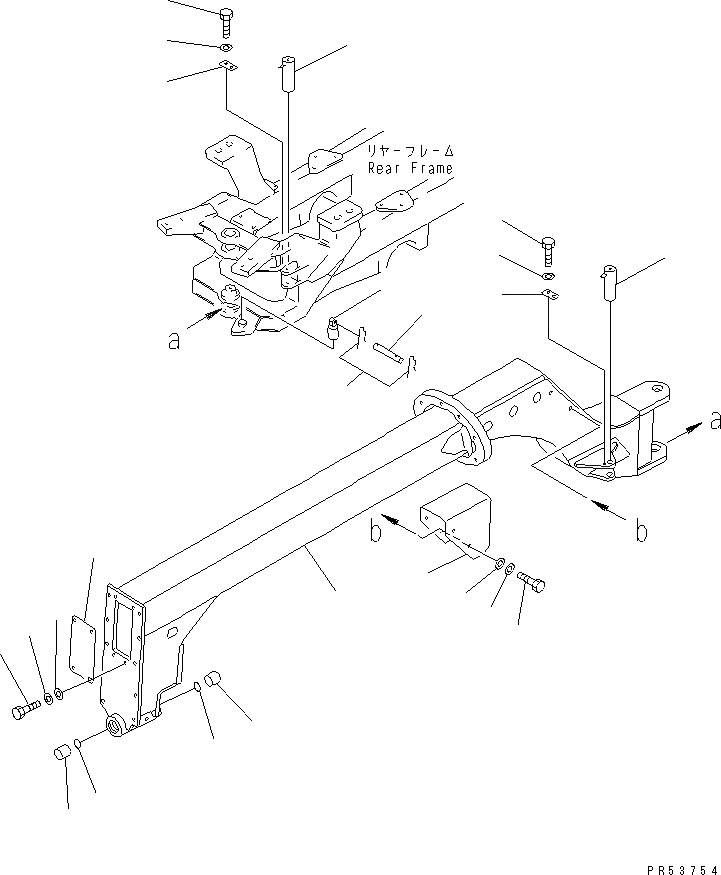 Схема запчастей Komatsu GD705A-4A - ПЕРЕДН. РАМА РАМА И ЧАСТИ КОРПУСА
