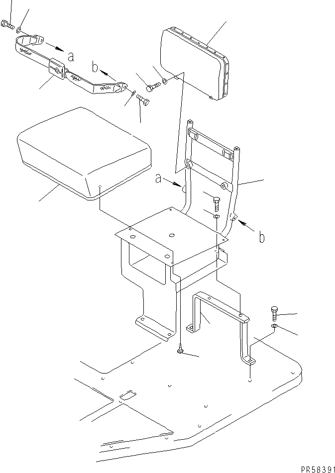 Схема запчастей Komatsu GD705A-4A - ВСПОМОГ. СИДЕНЬЕ(№9-) РАМА И ЧАСТИ КОРПУСА