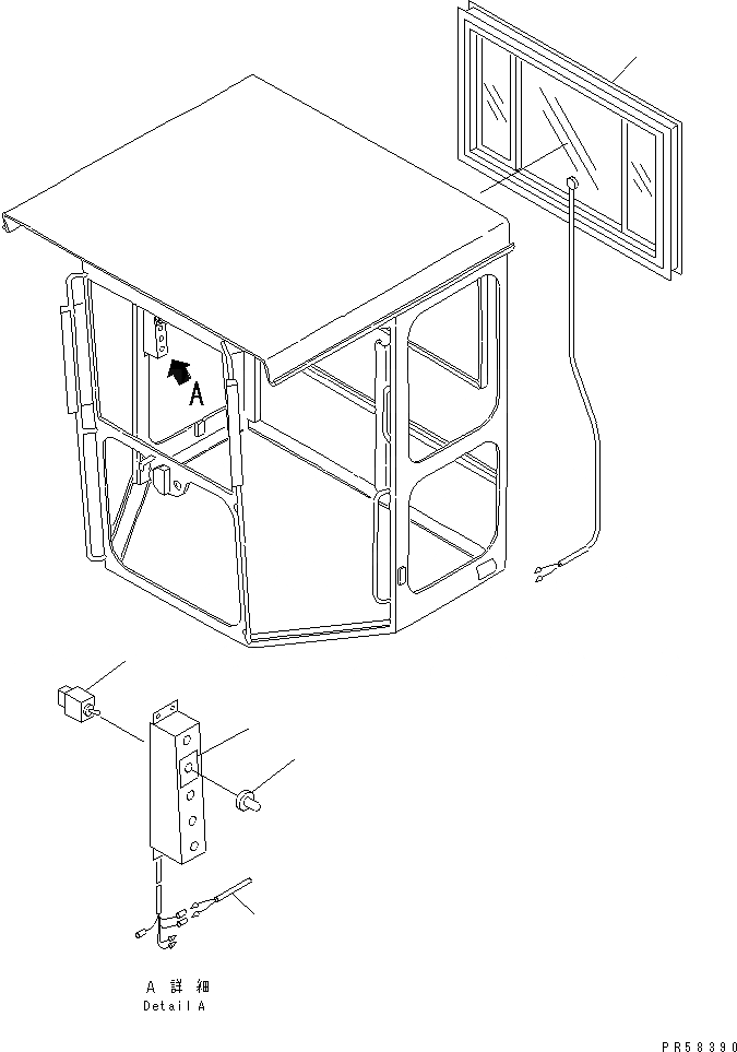Схема запчастей Komatsu GD705A-4A - ПОДОГРЕВ СТЕКЛА (ЗАДН.)(№.-) РАМА И ЧАСТИ КОРПУСА