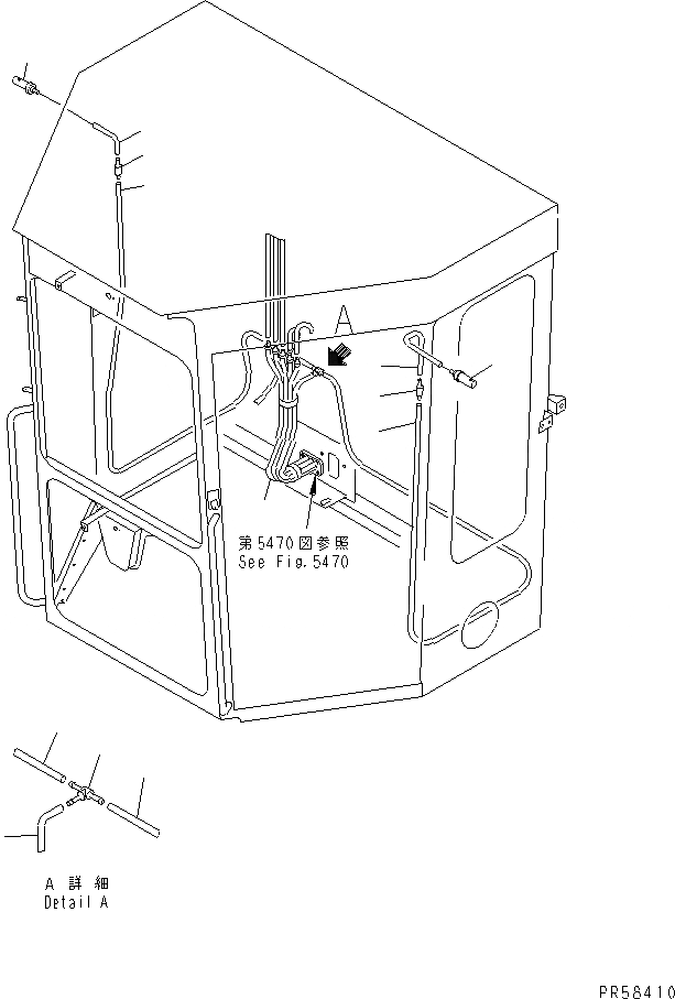 Схема запчастей Komatsu GD705A-4A - ДОПОЛН. ОМЫВАТЕЛЬ СТЕКЛА (ДЛЯ ШИР. КАБИНЫ)(№9-) РАМА И ЧАСТИ КОРПУСА