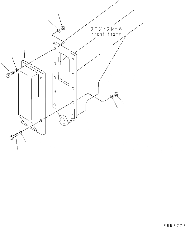 Схема запчастей Komatsu GD705A-4A - ПЕРЕДН. ГРУЗ (С УСИЛ СНЕГООЧИСТИТ. СИСТЕМОЙ)(№-) РАМА И ЧАСТИ КОРПУСА