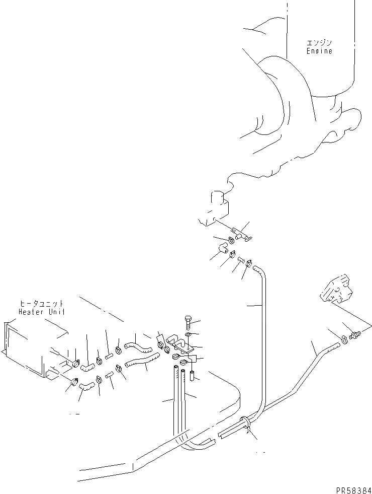 Схема запчастей Komatsu GD705A-4A - ОБОГРЕВАТЕЛЬ. (ВОДН. ГИДРОЛИНИЯ) (С ШИРОК. КАБИНОЙ)(№-) РАМА И ЧАСТИ КОРПУСА