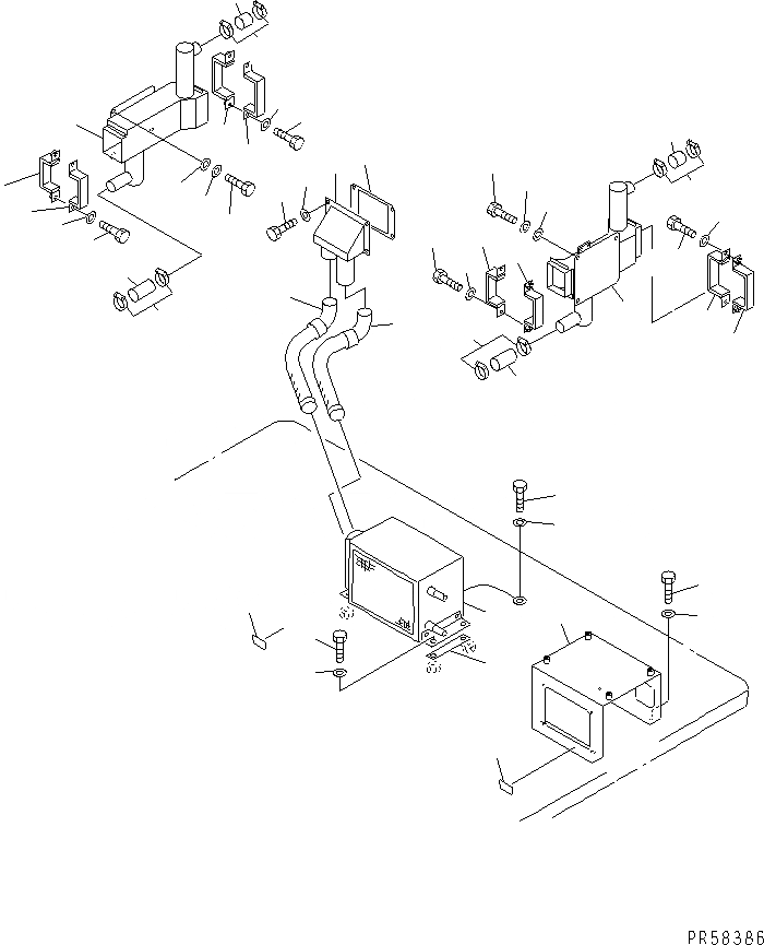 Схема запчастей Komatsu GD705A-4A - ОБОГРЕВАТЕЛЬ. (ВОЗДУХОВОД) (С ШИРОК. КАБИНОЙ)(№7-) РАМА И ЧАСТИ КОРПУСА