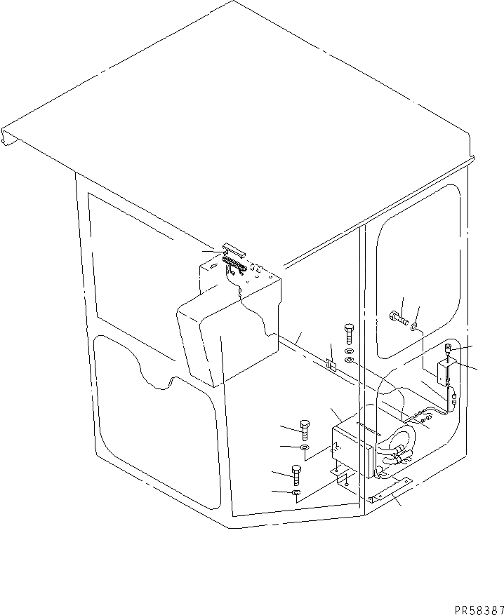 Схема запчастей Komatsu GD705A-4A - ОБОГРЕВАТЕЛЬ. (2 ОБОГРЕВАТЕЛЬ. И КОМПОНЕНТЫ) (С ШИРОК. КАБИНОЙ)(№7-) РАМА И ЧАСТИ КОРПУСА