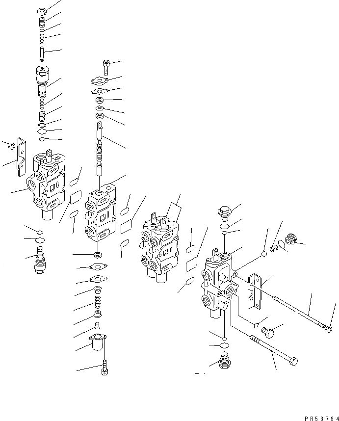 Схема запчастей Komatsu GD705A-4A - УПРАВЛЯЮЩ. КЛАПАН¤ ЛЕВ. (5-СЕКЦИОНН.) (С ПОВОРОТН. ОТВАЛОМ Д/СНЕГА)(№-) ГИДРАВЛИКА