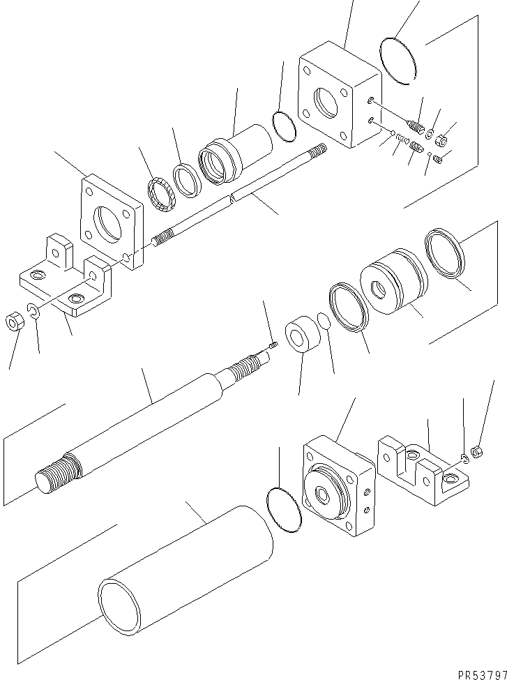Схема запчастей Komatsu GD705A-4A - ФАЛЬЦЕВАЛЬНЫЙ ЦИЛИНДР (ДЛЯ УСИЛ. СНЕГООЧИСТ. СИСТМЫ)(№-) ГИДРАВЛИКА