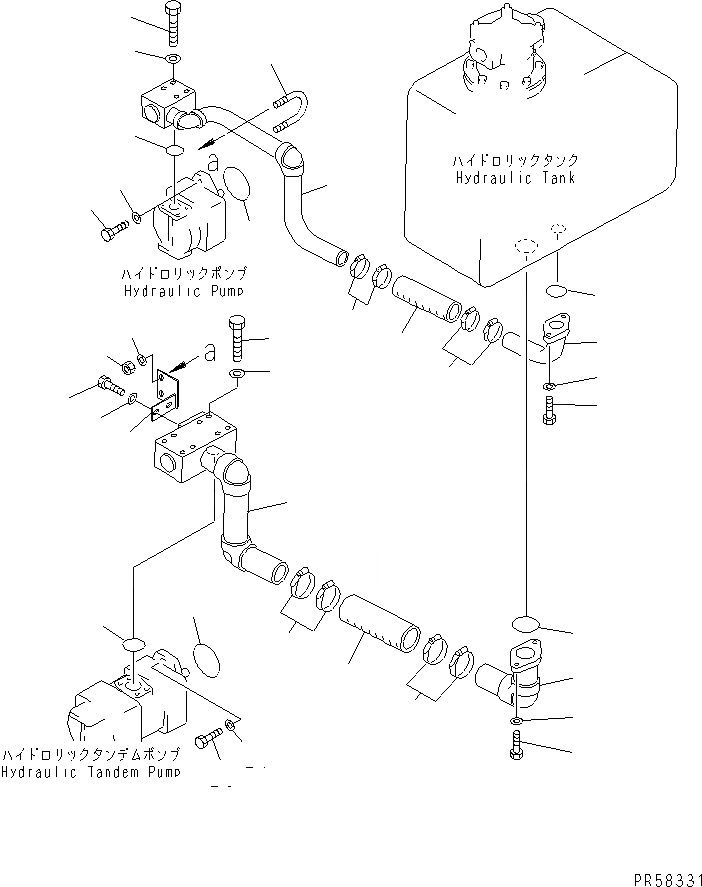 Схема запчастей Komatsu GD705A-4A - ГИДРОЛИНИЯ (ИЗ БАКА В НАСОС) (СПЕЦ-Я С АВТОМ. ТРАНСМИССИЕЙ)(№8-) ГИДРАВЛИКА
