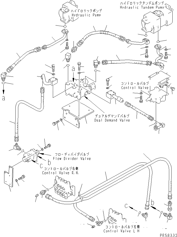 Схема запчастей Komatsu GD705A-4A - ГИДРОЛИНИЯ (ИЗ НАСОСА В КЛАПАН) (/) (СПЕЦ-Я С АВТОМ. ТРАНСМИССИЕЙ)(№8-) ГИДРАВЛИКА