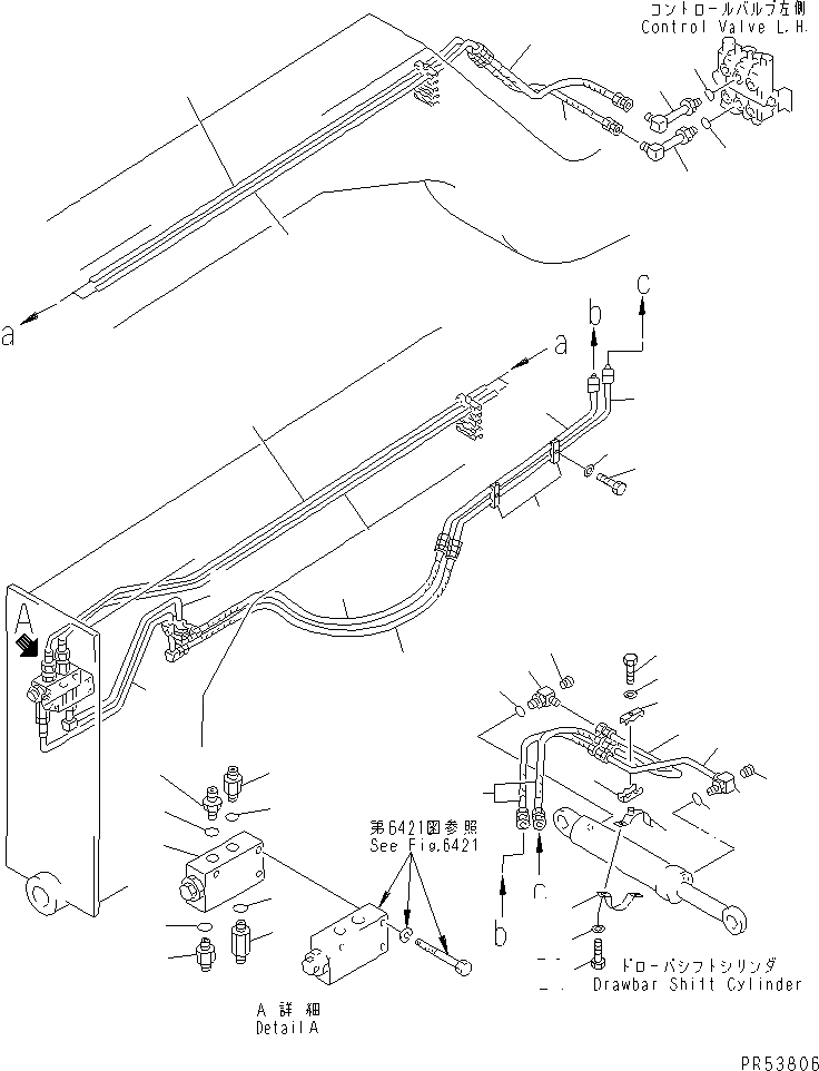 Схема запчастей Komatsu GD705A-4A - ГИДРОЛИНИЯ (БОКОВ. СДВИГ СЦЕПН. УСТР-ВА ЛИНИЯ ЦИЛИНДРА)(№-9) ГИДРАВЛИКА