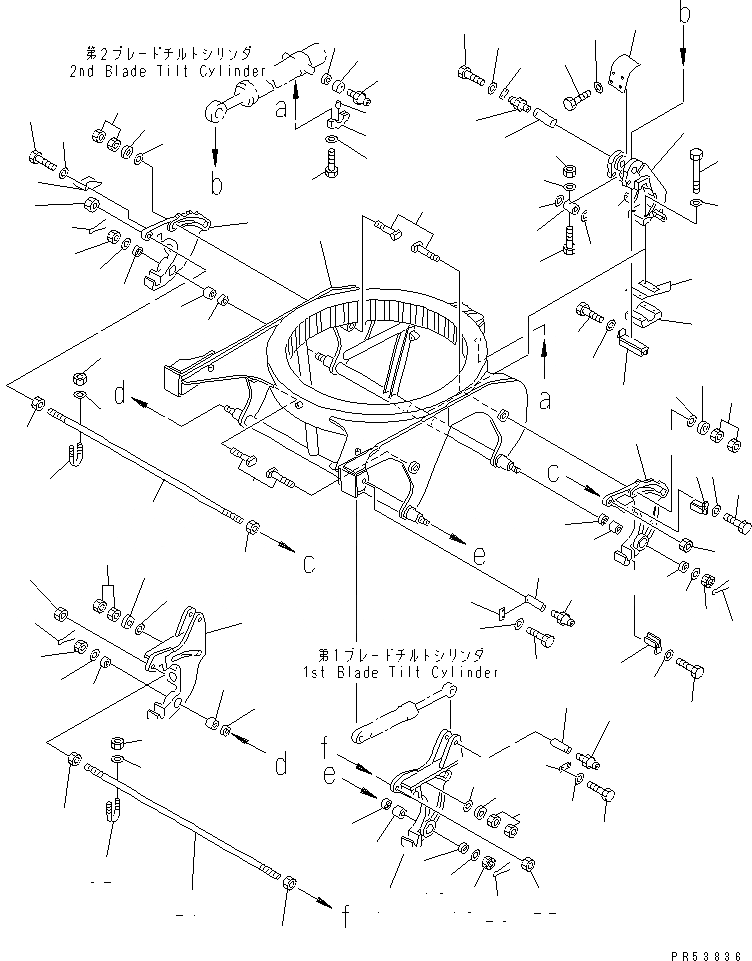 Схема запчастей Komatsu GD705A-4A - КОЛЬЦЕВ. СУППОРТ (С ДВОЙН. ОТВАЛОМ)(№-7) РАБОЧЕЕ ОБОРУДОВАНИЕ