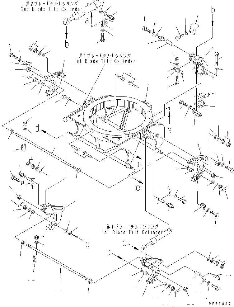 Схема запчастей Komatsu GD705A-4A - КОЛЬЦЕВ. СУППОРТ (С ДВОЙН. ОТВАЛОМ)(№8-) РАБОЧЕЕ ОБОРУДОВАНИЕ