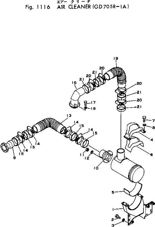 Схема запчастей Komatsu GD705R-1 - ВОЗДУХООЧИСТИТЕЛЬ(№-) КОМПОНЕНТЫ ДВИГАТЕЛЯ И ЭЛЕКТРИКА