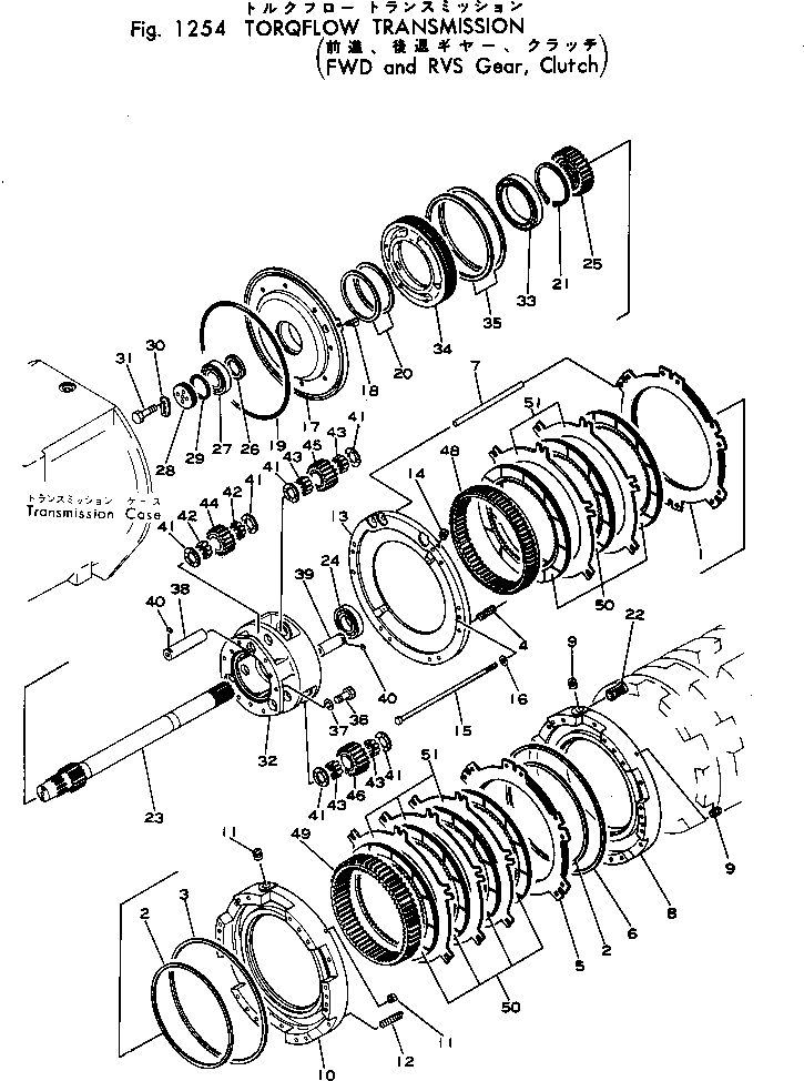 Схема запчастей Komatsu GD705R-1A - ТОРКФЛОУ ТРАНСМИССИЯ (ПЕРЕД. И РЕВЕРС ПРИВОД¤ МУФТА) СИЛОВАЯ ПЕРЕДАЧА