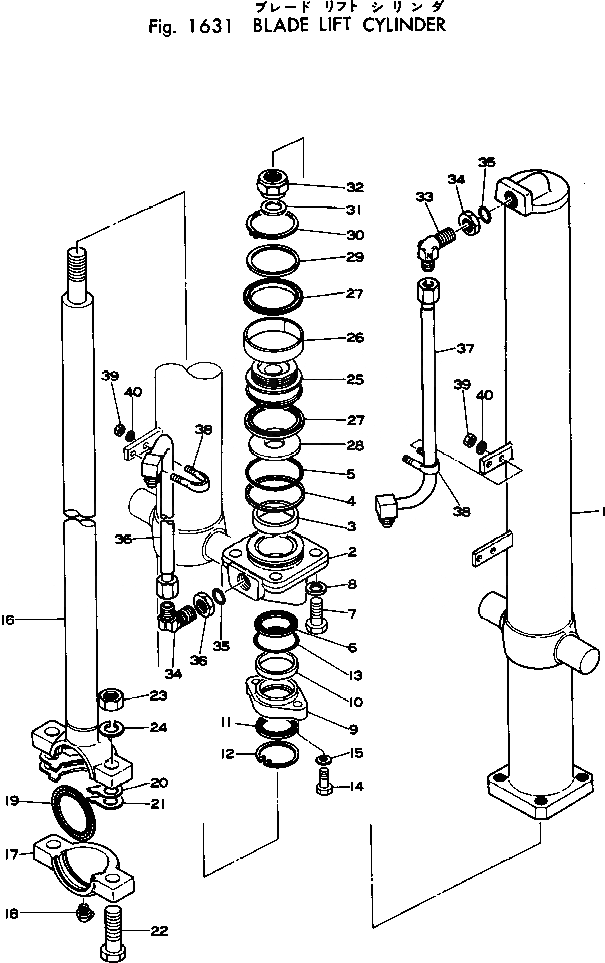 Схема запчастей Komatsu GD705R-1A - ЦИЛИНДР ПОДЪЕМА ОТВАЛА ГИДРАВЛИКА