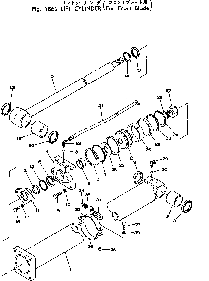 Схема запчастей Komatsu GD705R-1A - ГИДРОЦИЛИНДР ПОДЪЕМА (ДЛЯ ПЕРЕДН. ОТВАЛ) ОПЦИОННЫЕ КОМПОНЕНТЫ