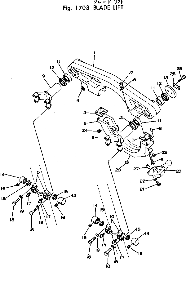 Схема запчастей Komatsu GD705R-1 - ПОДЪЕМ. ОТВАЛА РАБОЧЕЕ ОБОРУДОВАНИЕ