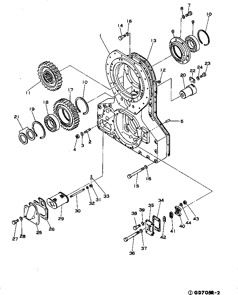 Схема запчастей Komatsu GD705R-2 - ТОРКФЛОУ ТРАНСМИССИЯ СИЛОВАЯ ПЕРЕДАЧА