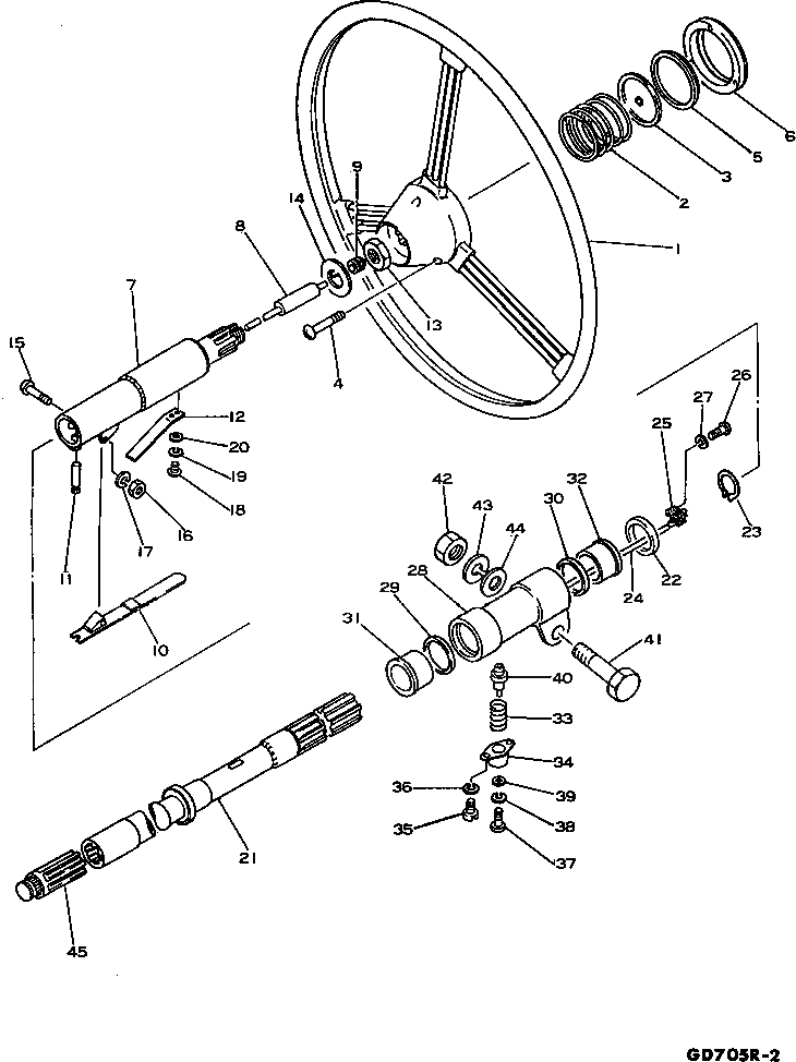 Схема запчастей Komatsu GD705R-2 - РУЛЕВ. УПРАВЛ. СИСТЕМА УПРАВЛЕНИЯ