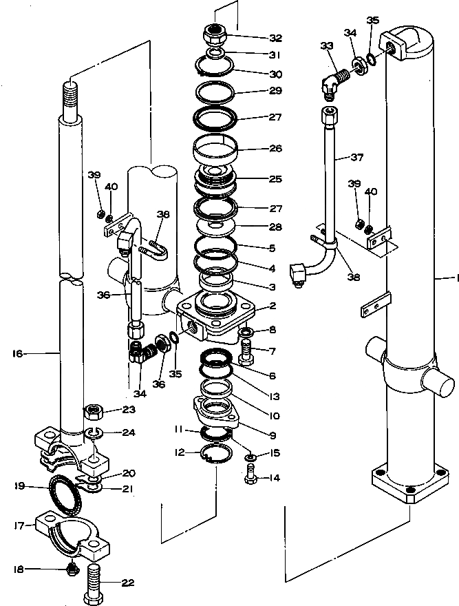 Схема запчастей Komatsu GD705R-2 - ЦИЛИНДР ПОДЪЕМА ОТВАЛА ГИДРАВЛИКА