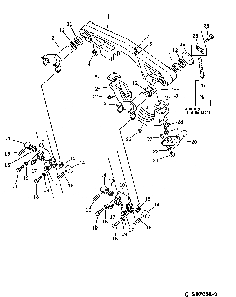 Схема запчастей Komatsu GD705R-2 - ПОДЪЕМ. ОТВАЛА РАБОЧЕЕ ОБОРУДОВАНИЕ