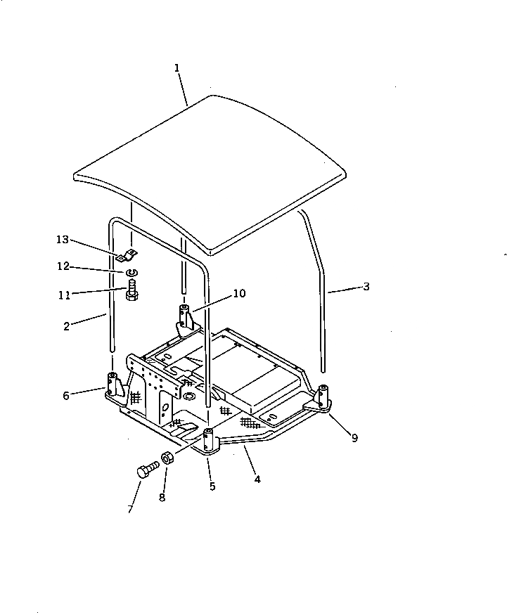 Схема запчастей Komatsu GD705R-2 - STEEL НАВЕС ОПЦИОННЫЕ КОМПОНЕНТЫ