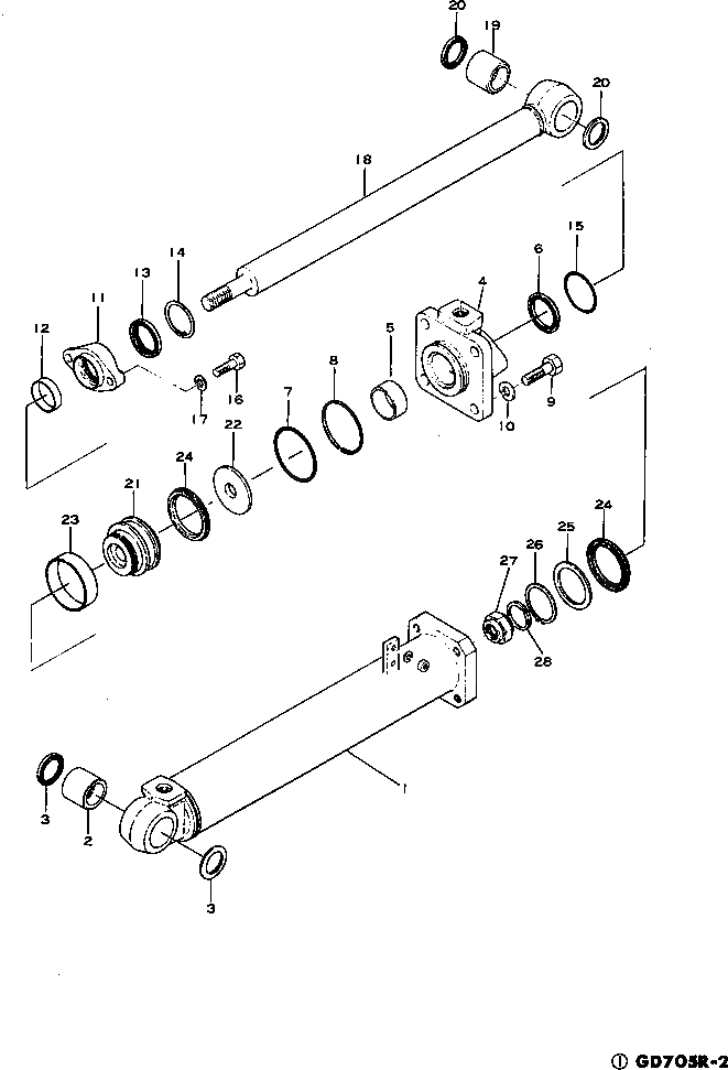 Схема запчастей Komatsu GD705R-2 - ГИДРОЦИЛИНДР ПОДЪЕМА ОПЦИОННЫЕ КОМПОНЕНТЫ