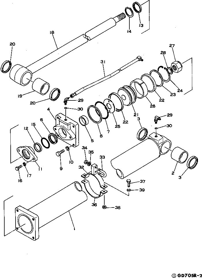 Схема запчастей Komatsu GD705R-2 - ПЕРЕДН. ЦИЛИНДР ПОДЪЕМА ОТВАЛА ОПЦИОННЫЕ КОМПОНЕНТЫ