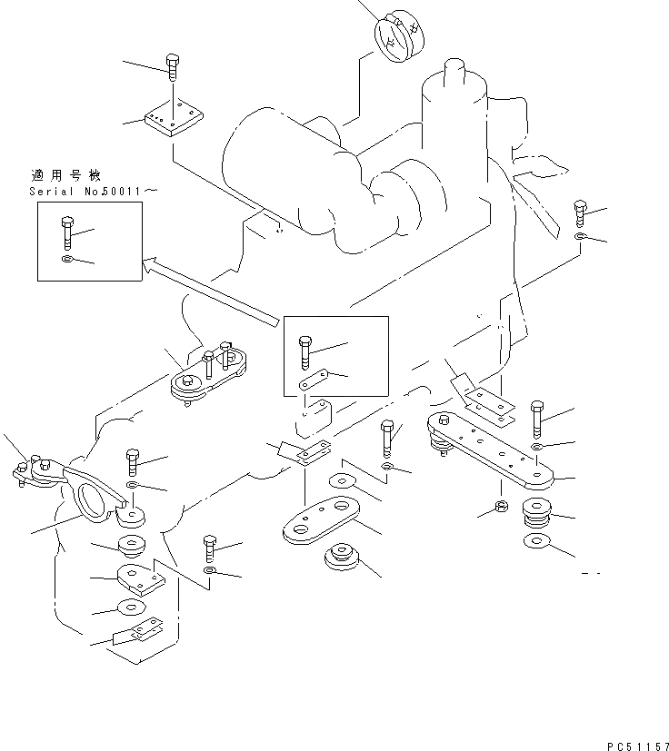 Схема запчастей Komatsu GD725A-1 - ДВИГАТЕЛЬ И ЧАСТИ КРЕПЛЕНИЯ ТРАНСМИССИИ КОМПОНЕНТЫ ДВИГАТЕЛЯ И ЭЛЕКТРИКА