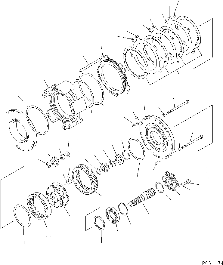 Схема запчастей Komatsu GD725A-1 - ТРАНСМИССИЯ (РЕВЕРС МУФТА) СИЛОВАЯ ПЕРЕДАЧА