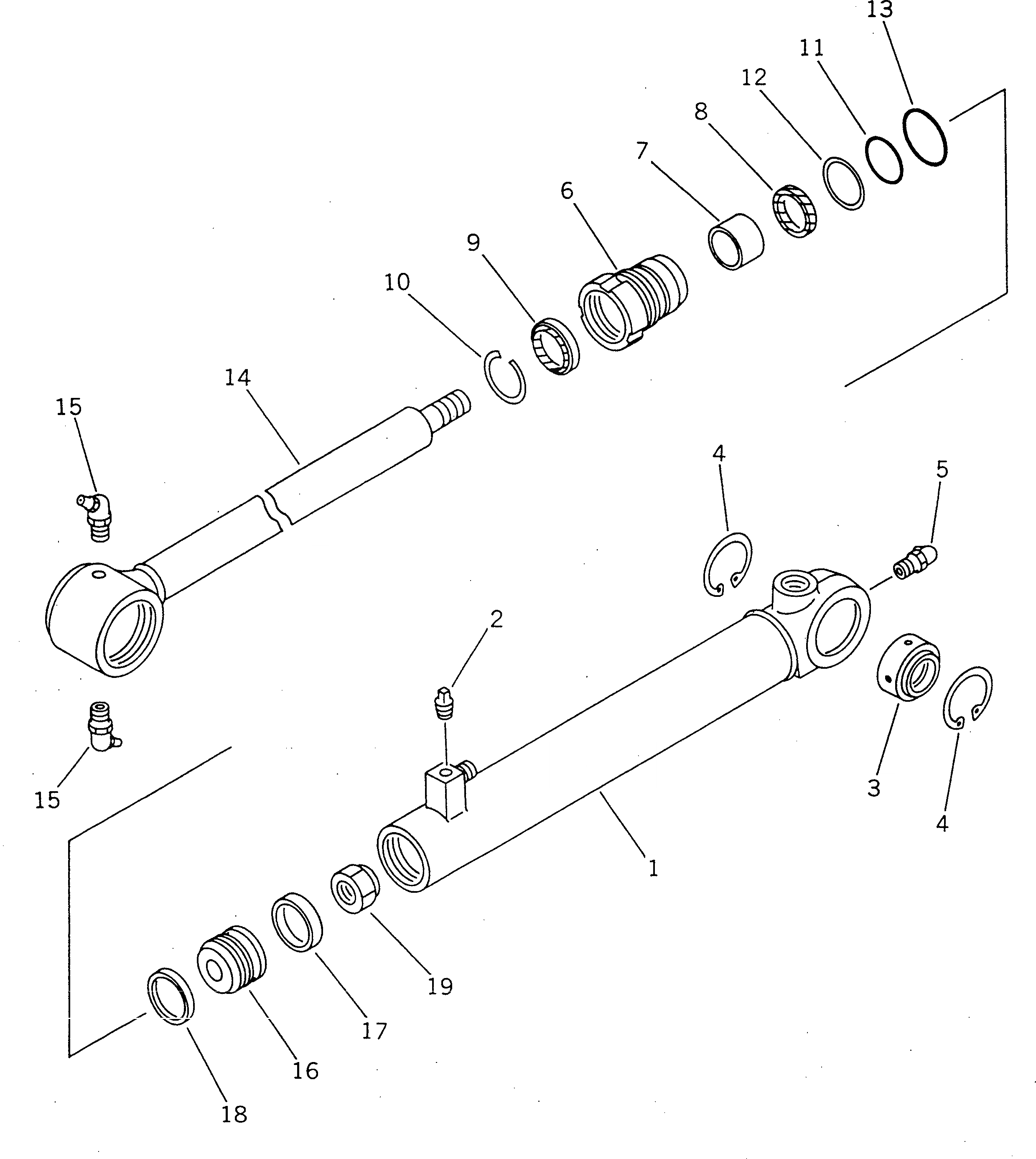 Схема запчастей Komatsu GD725A-1 - ЦИЛИНДР РУЛЕВ. УПР-Я СИЛОВАЯ ПЕРЕДАЧА