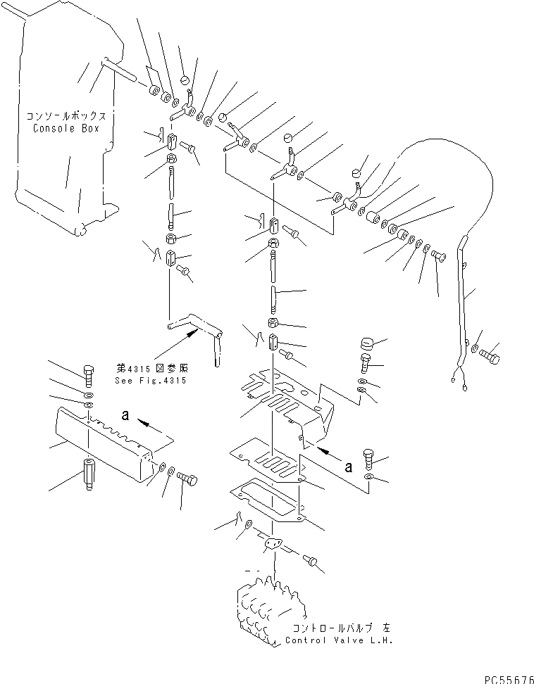 Схема запчастей Komatsu GD725A-1 - ГИДРАВЛ РЫЧАГ УПРАВЛ-Я (ЛЕВ.) (С ОТВАЛ ПЛАВАЮЩ) СИСТЕМА УПРАВЛЕНИЯ