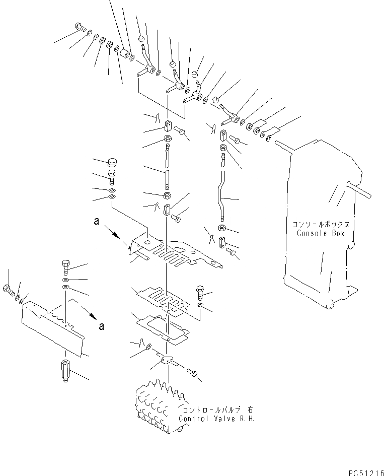 Схема запчастей Komatsu GD725A-1 - ГИДРАВЛ РЫЧАГ УПРАВЛ-Я (ПРАВ.) СИСТЕМА УПРАВЛЕНИЯ