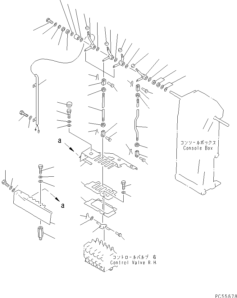 Схема запчастей Komatsu GD725A-1 - ГИДРАВЛ РЫЧАГ УПРАВЛ-Я (ПРАВ.) (С ОТВАЛ ПЛАВАЮЩ) СИСТЕМА УПРАВЛЕНИЯ
